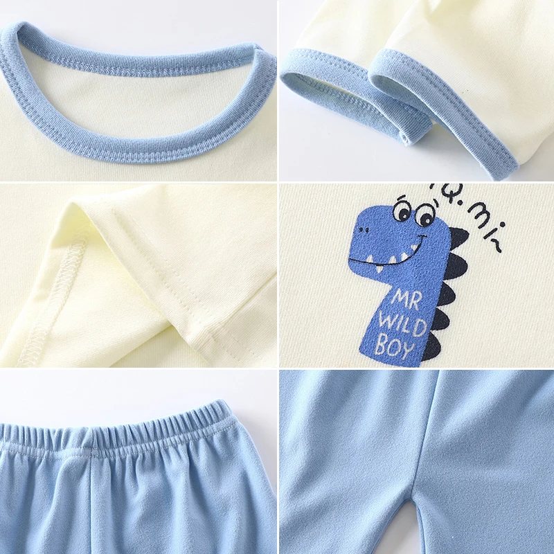 1-4years Children Tracksuit Autumn Kids Long Sleeved Pajamas Suit Boy Girl Baby Tops+Pant Home Clothing Velvet Thermal Underwear