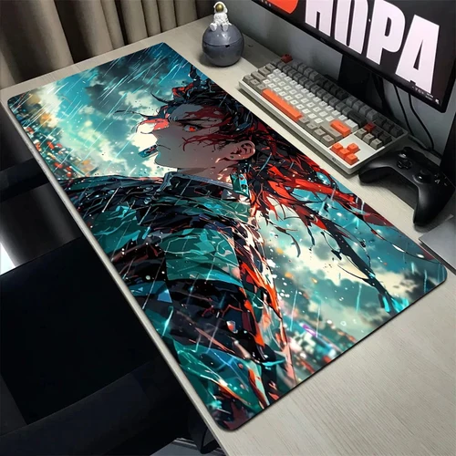 Alfombrilla de ratón japonesa Demon Slayer: Kimetsu No Yaiba Tanjiro, accesorios para juegos, alfombrilla de ratón de Anime, alfombrilla de empresa, escritorios de oficina para jugadores