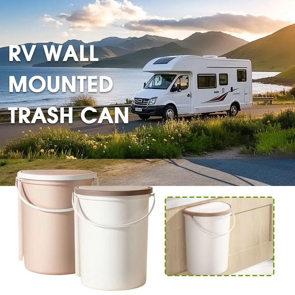 10L Prullenbak Prullenbak Met Deksel Voor RV Camping Boten Camper Handig Voor Installatie Op Deuren Of Muren Auto Prullenbak I4L4