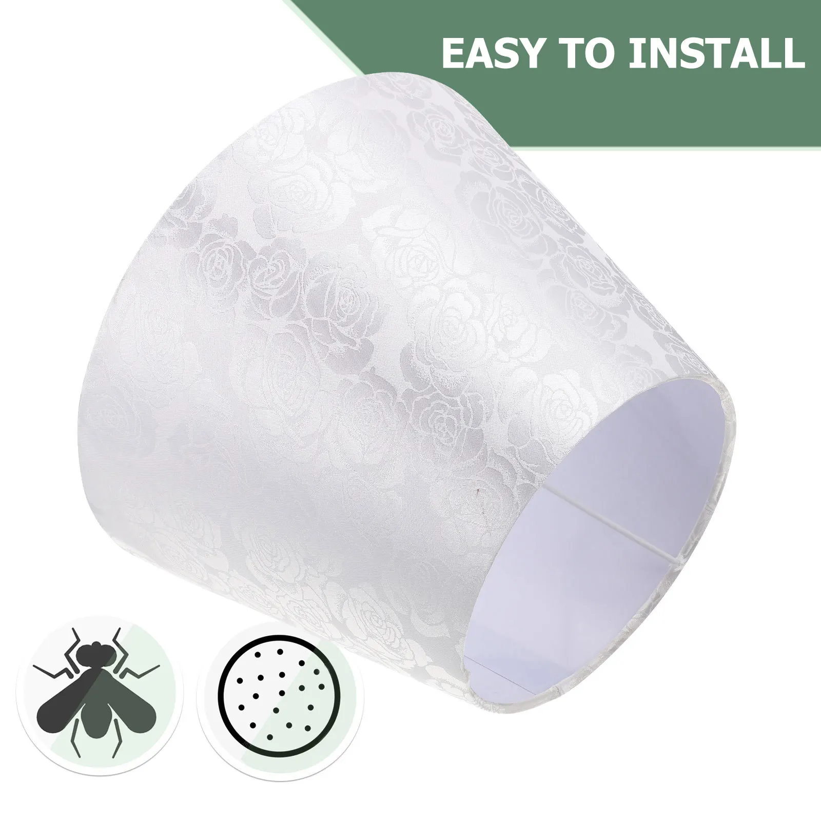 

Cloth Craft Lampshade Simple Design Stable Structure Protective Eye Care Home Light Cover Accessory Flower Embroidery Lampshade