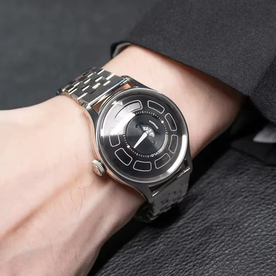 OBLVLO Men Automatic Watch 41MM Luxury Mechanical Wristwatch Luminous 5ATM Waterproof Sapphire Rotatable Dial