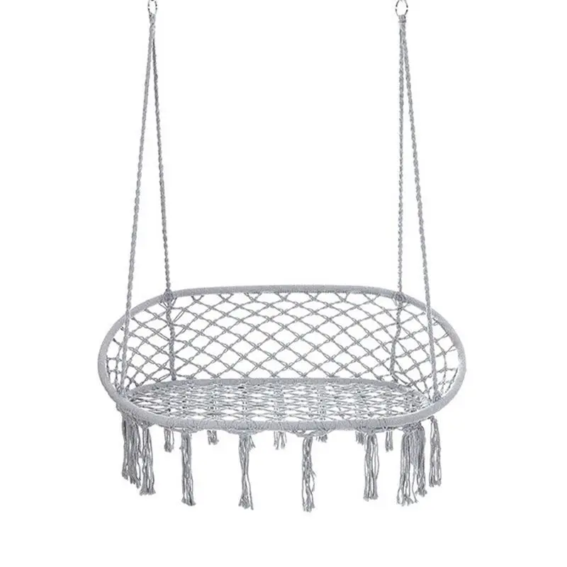 

Ins Nordic indoor outdoor double hanging chair swing Internet celebrity bed and breakfast balcony hanging basket fringed cradle