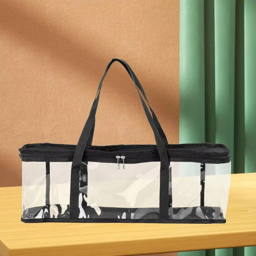 

Collapsible Pouch Dust Proof Book Storage Bag 60cm Clear CD Holder Case Book Organizer with Handles DVD Carry Bag Collection