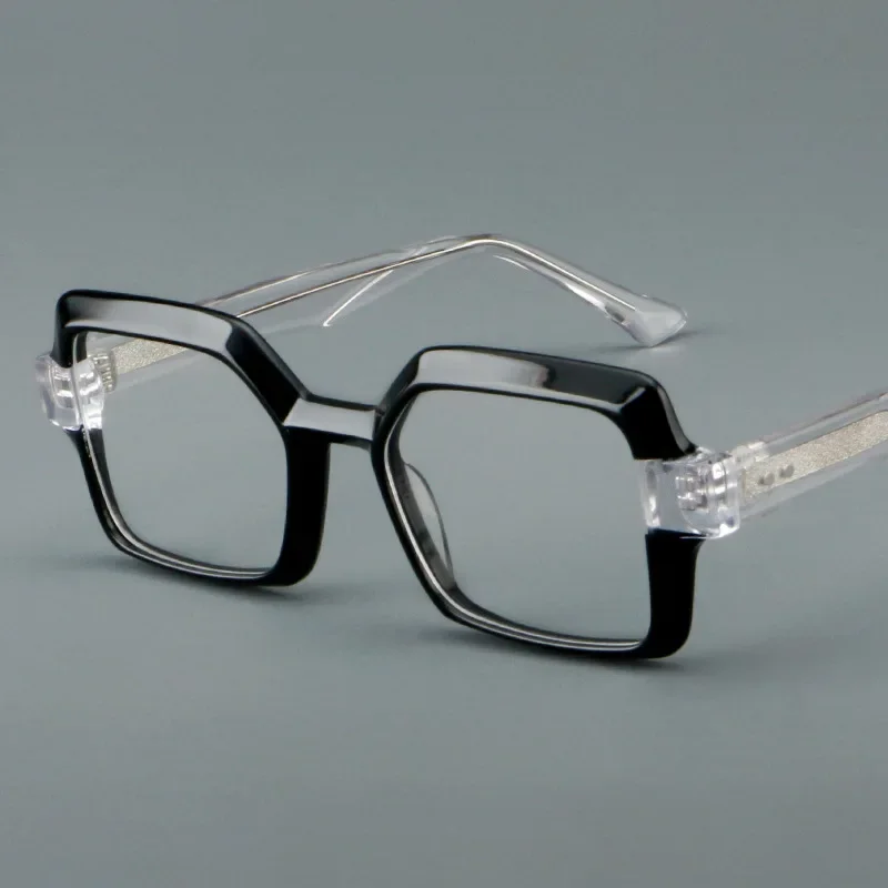 

New Retro Square Leopard Pattern Optical Prescription Frame Trendy Men's High Quality Optical Glasses Business Glasses Frame