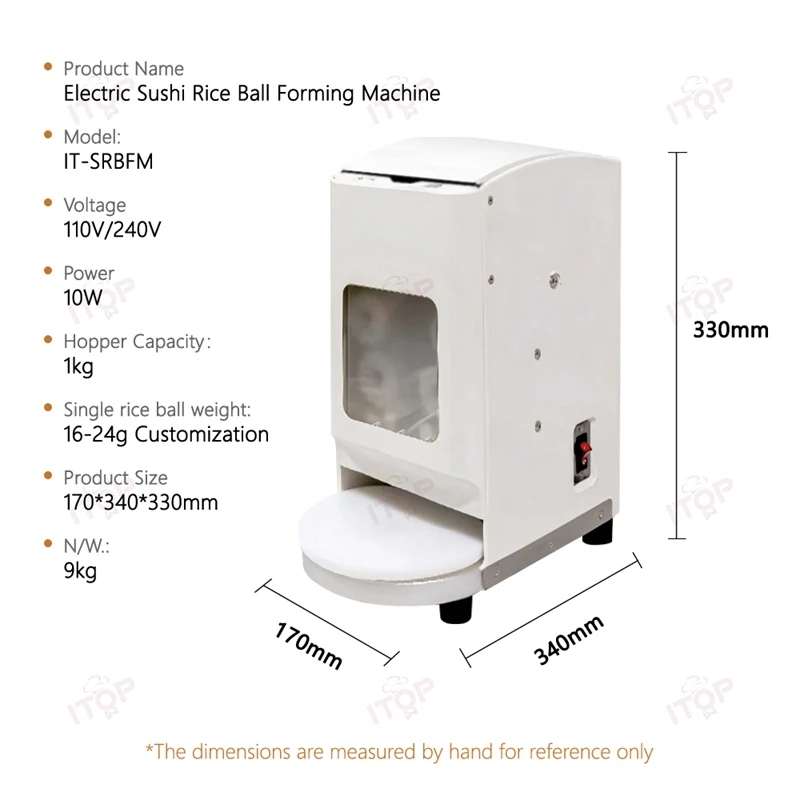ITOP SRBFM Electric Sushi Rice Ball Forming Machine 1200 Pieces/Hour Sushi Rice Ball Making Maker Rice Ball Processing Machine