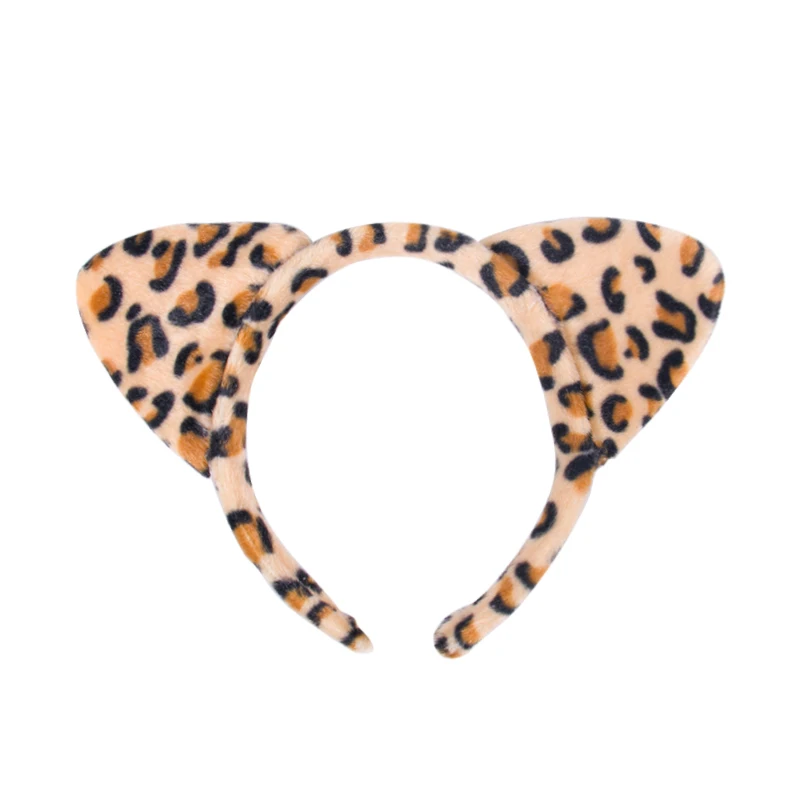 Adults Kids Plush Cartoon Boy Animal Ears Headband Gift Birthday Party Jungle Decoration Cosplay Costume Dog Cow Tiger Elephant