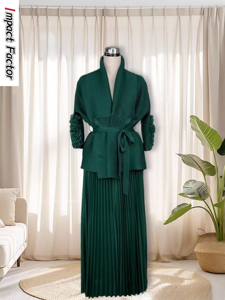 

Miyake Pleated African Loose Women's Clothing Fashion Casual Suit Temperament Commuter Loose Wide-leg Pants Two-piece Set