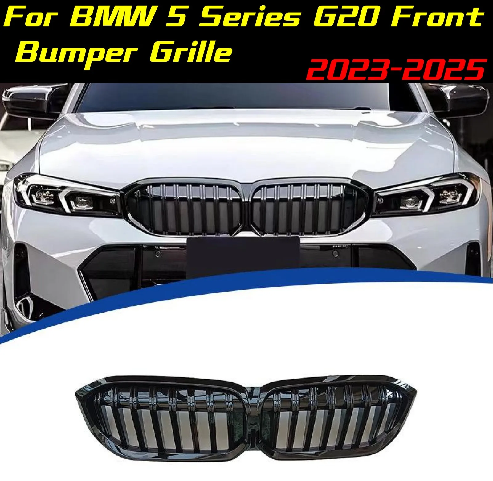 

Решетка переднего бампера для BMW 5 серии G20 2023-2025, передняя решетка, автоматическая гоночная решетка, комплекты кузова, внешняя модификация sportskit