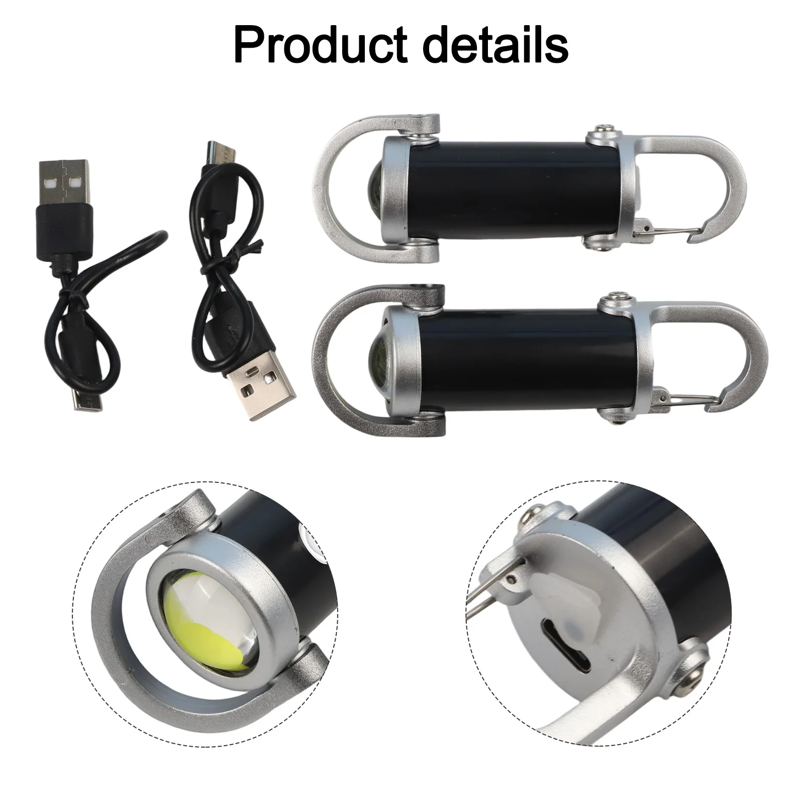 Convenient Mini Keychain Flashlight with USB Rechargeable Battery Waterproof and Multiple Brightness Settings for Use