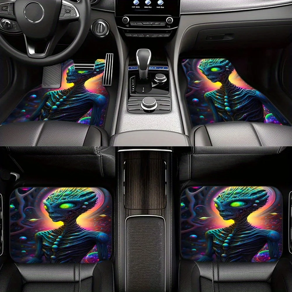 1pc/2pcs/4pcs Multi-purpose Alien Monster Glow And Colorful Pattern, Classic Pattern Luxury Machine Cleaning Pad