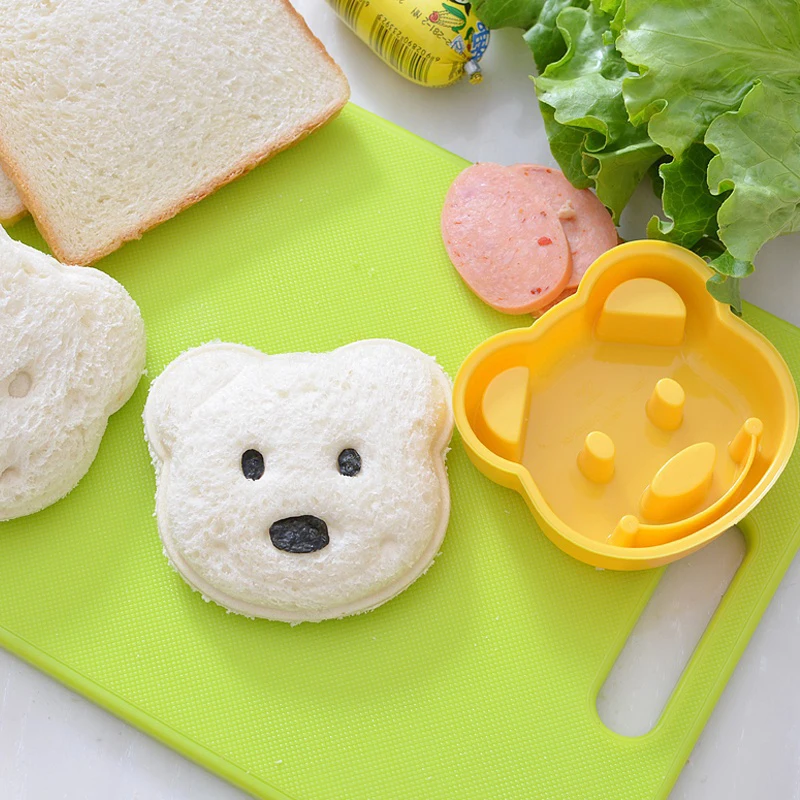 Little Bear Shape Sandwich Mold Bread Biscuits Embossed Device Cake Mold Maker DIY Mold Cutter Kitchen Breakfast Accessories