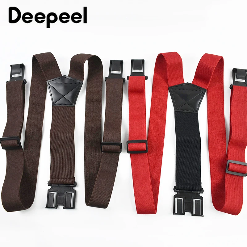 1Pc 3.5*120cm Men's Suspender Adult Elastic Strap Harness Man Braces 3 Clips Plastic Buckles Work Male Jockstrap Accessories