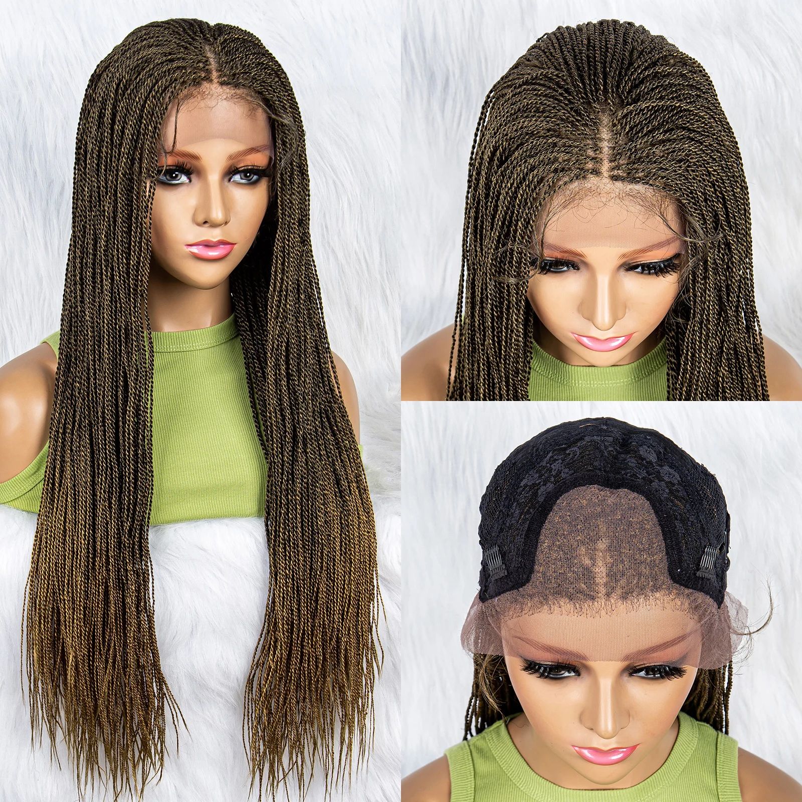 

KIMA New Style Braided Wigs Synthetic 13x4 Lace Front Wig Braided Wigs With Baby Hair Knotless Box Braids Wig 30 inches