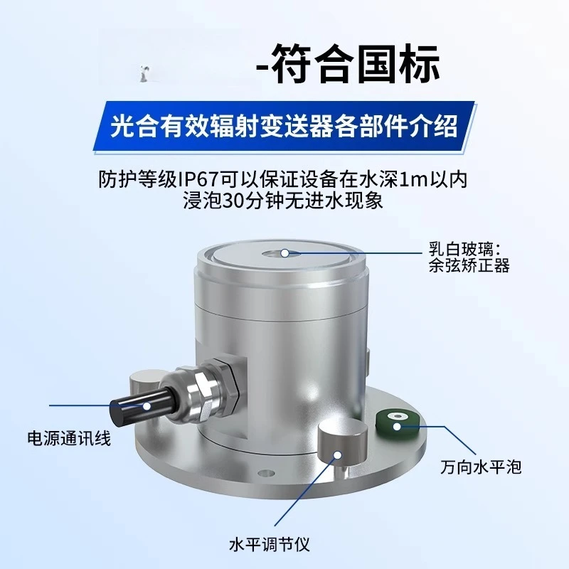 Photosynthetic Active Radiation Sensor, PAR Meter for Greenhouse, Sunlight UV Intensity Measuring Instrument