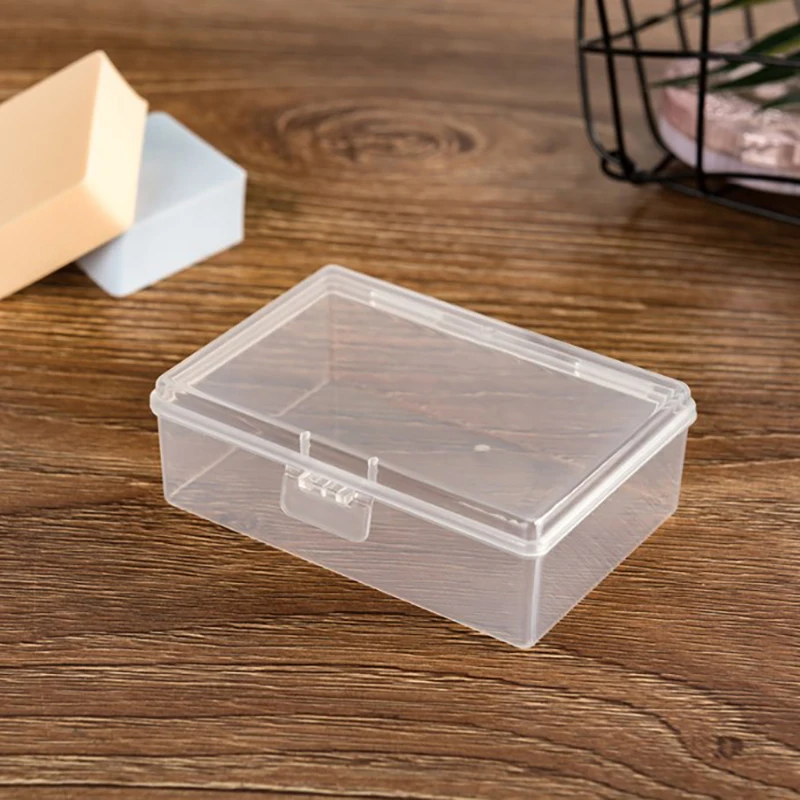 1piece Plastic Storage Box Makeup Organizer Clear Square Plastic Box Cosmetics Storage Box Desktop Organizer