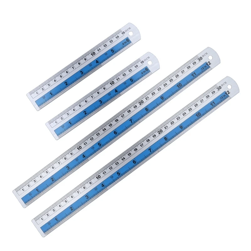 Professional Steel Straight Edges Ruler for Precise Work, Imperials & Metric Long Ruler, Small Metal Ruler Safety DropShipping