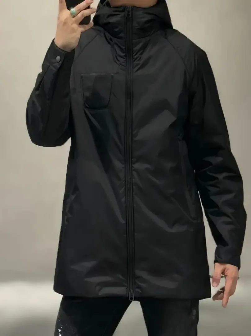 

High Quali Men's Cotton Jaet 330 Lightweight Spring New Arrival Stand Fit Hooded Busin Casual Mid-Length Coat