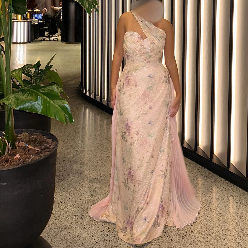 

Customized Modern Straight Floor Length Strapless Sequined Sleeveless Evening Dress Elegant Photo Color vestidos para mujer
