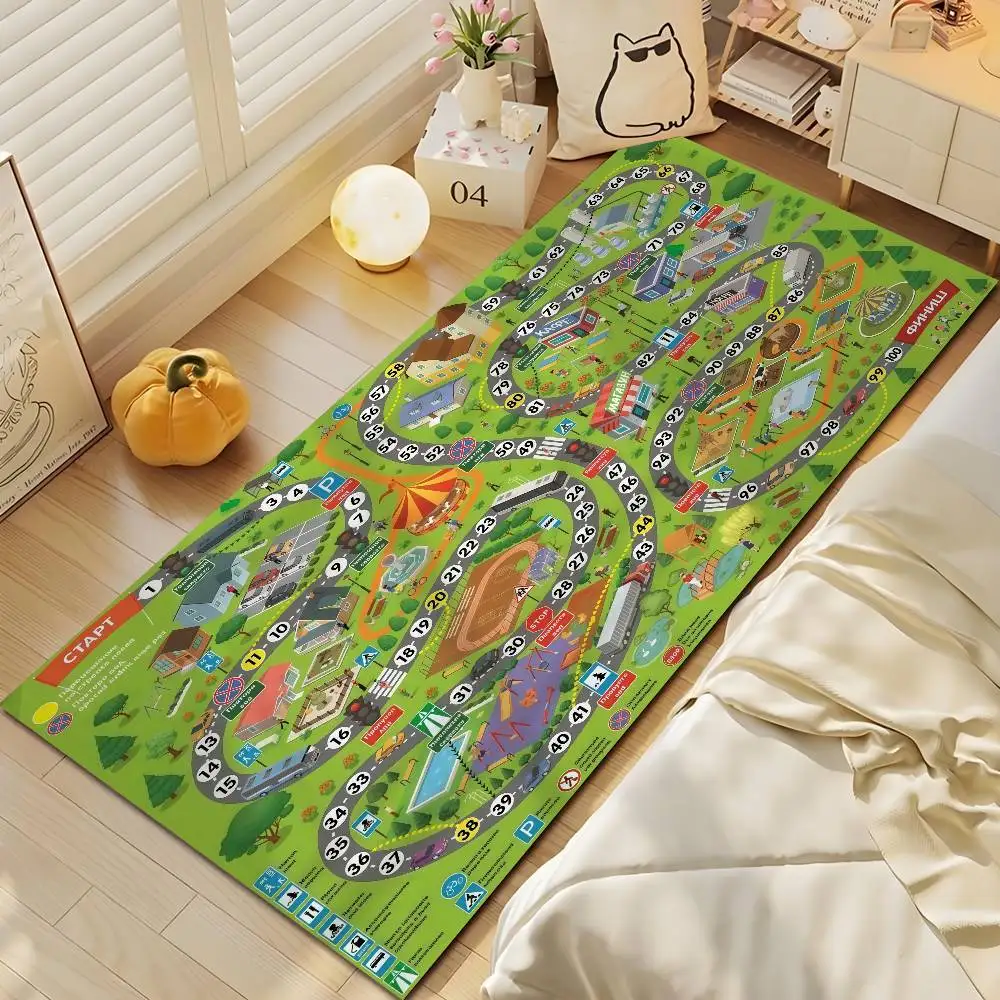 

Floor Mat Printed Large Carpets Living Room And Bedroom Carpets Bathroom Anti Slip Cartoon Children's Educational Games Door