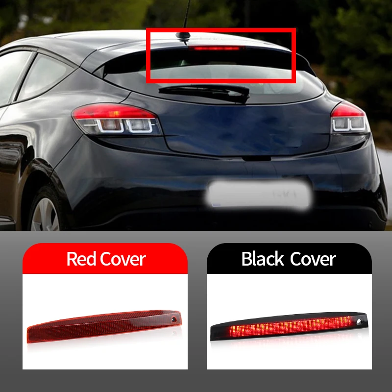 

1PC Smoked/Red Lens LED High Mount Stop Lamp For Renault Megane MK II 2003-2008 Center Rear 3RD Brake Light OEM# 8200175538