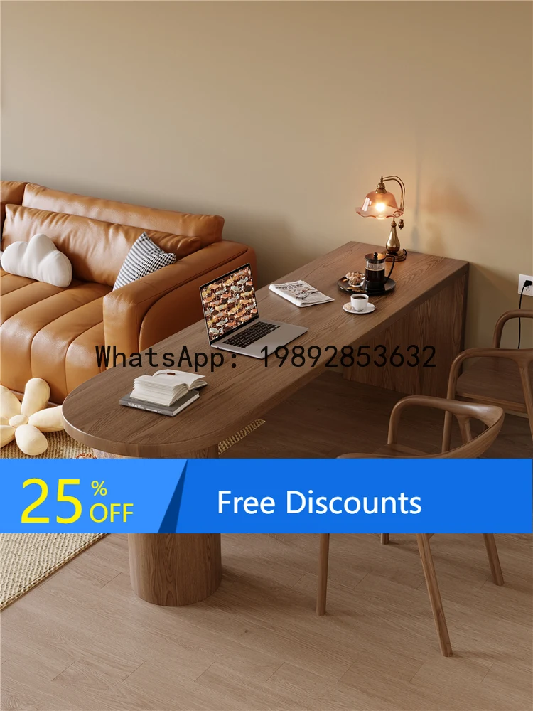 YFY Solid Wood Wall-Mounted Bar Table for  Use, Small  Living Room  High Stool Table, Window-Side Integrated Simple High Table