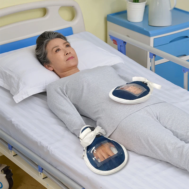 

Four seasons Restraint Glove Zipper Opening Visual Ventilation Bed Anti-scratch Anti-extubation Wrist shielding Plate