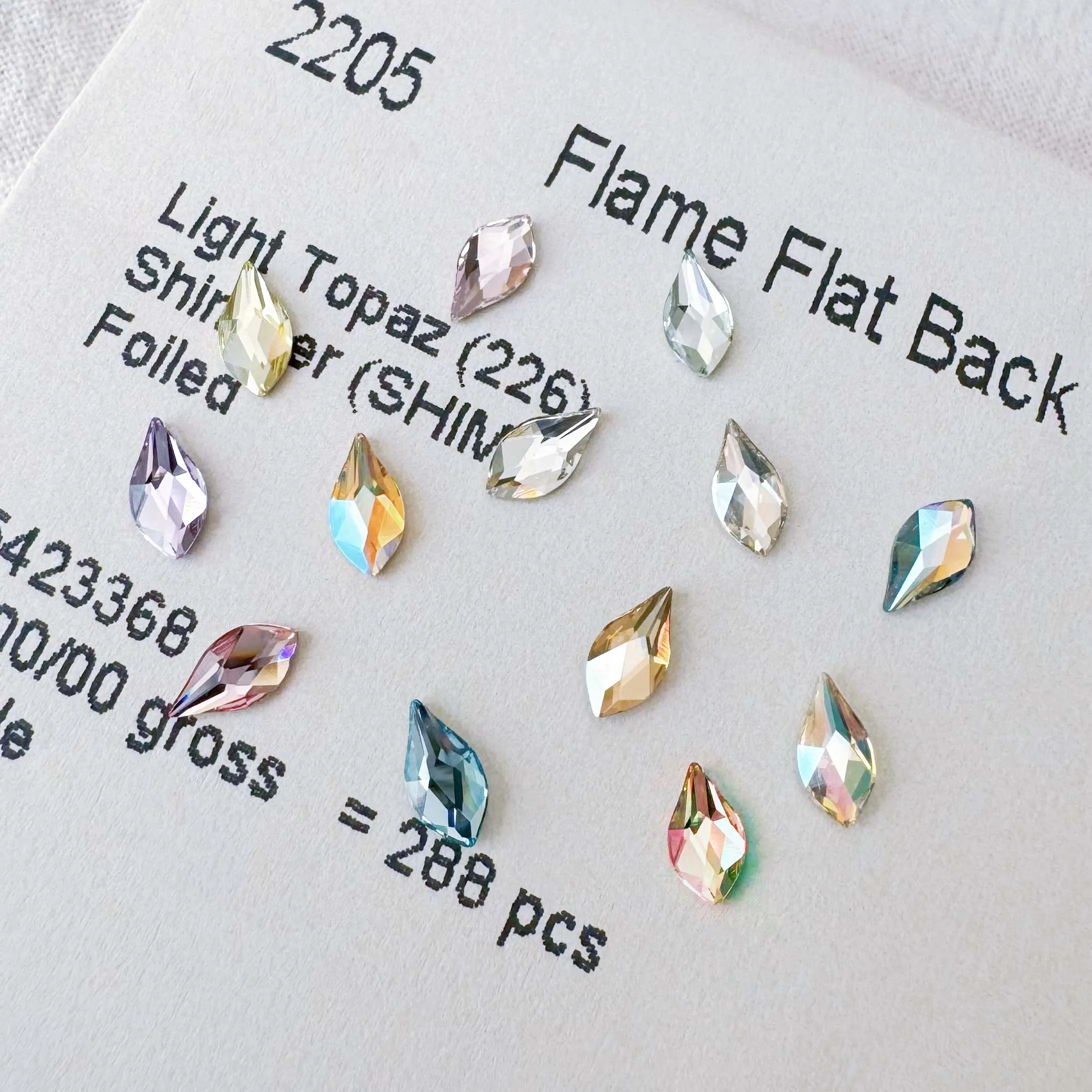 Véritable 2205 flamme dos plat sans hotfix strass ongles Salon décoration pour nail art bijoux à bricoler soi-même décorer vêtements