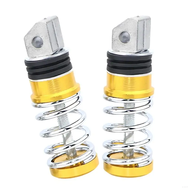 F1CF New 2Pcs Universal Motorcycle Footrest With Anti Vibration Spring Shock Absorption