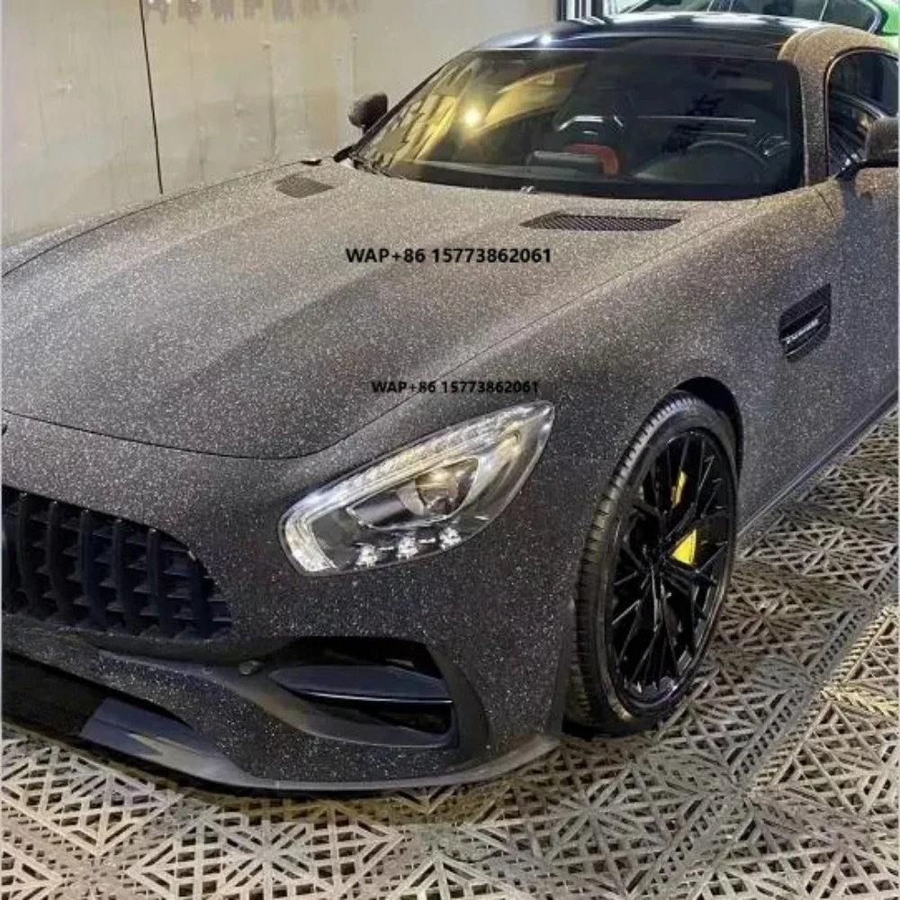 

Матовая виниловая пленка с эффектом алмазного блеска, черная, 1.3*17 м, без пузырьков, для оклейки автомобилей, модная виниловая пленка-стикер для авто