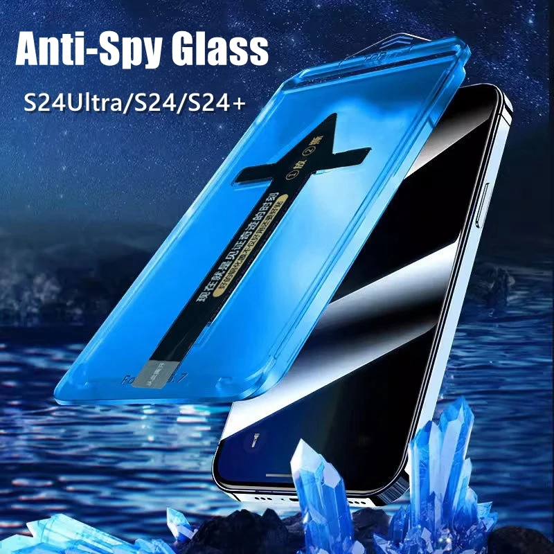 Privacy Tempered Glass for Samsung Galaxy S24 Ultra S24+ Plus One Click Easy Install Anti-spy Screen Protector S24ultra