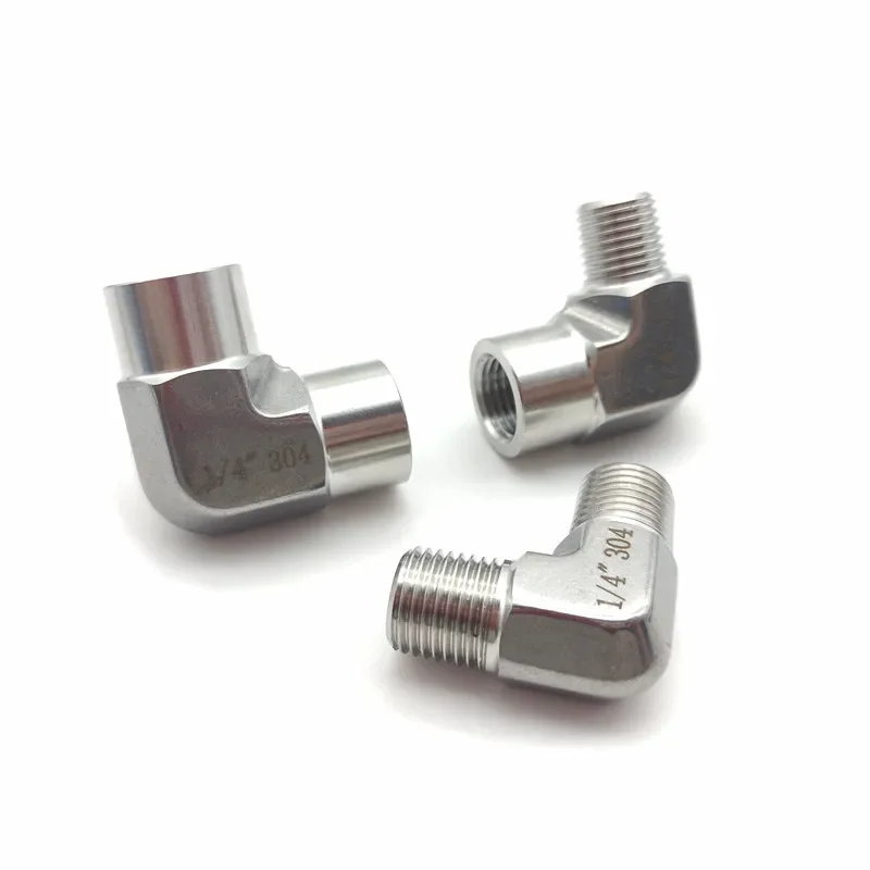 304stainless steel high pressure right angle elbow double internal thread 2 internal and external thread NPT threaded joint DN15