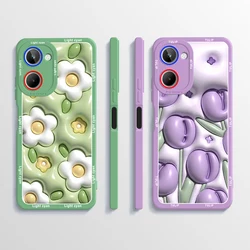 For Realme 10 Pro Plus Case Fashion Flower Matte Silicone Soft Phone Cover For Realme10 Pro+ 4G 2022 Funda Cases RMX3630 Bumper