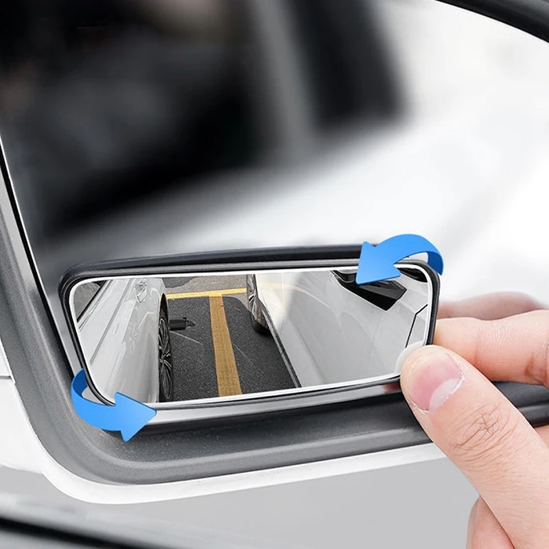 2Pcs Car Blind Spot Mirror – 360° Adjustable Wide-Angle Convex Mirror For Side Rearview Mirrors