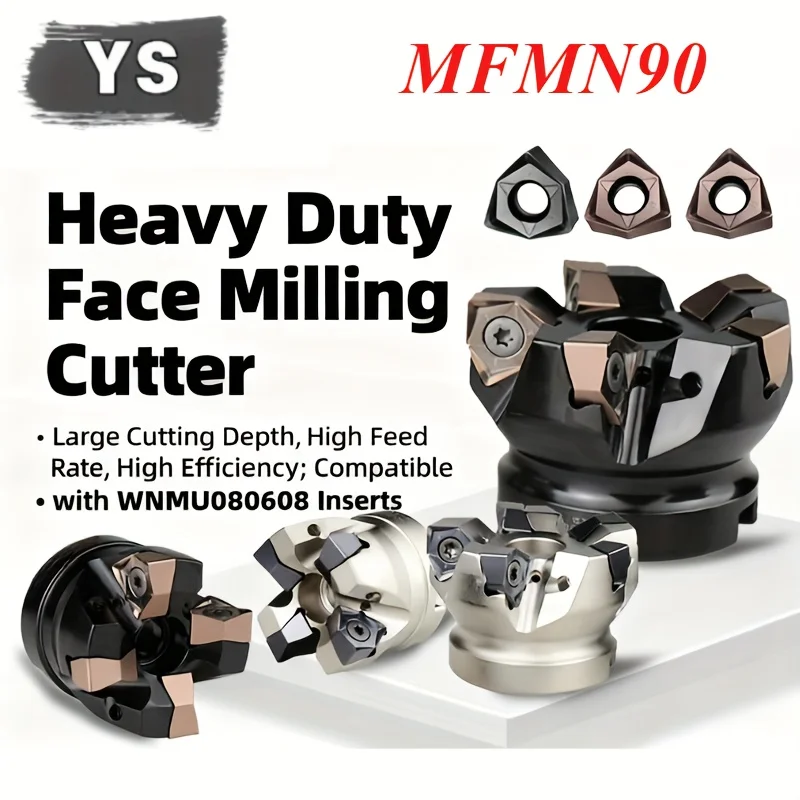 

MFWN 90-градусная MFWN90 двухсторонняя шестиугольная головка для тяжелой резки торцевой фрезы WNMU 0806, диск для фрезы с вставкой