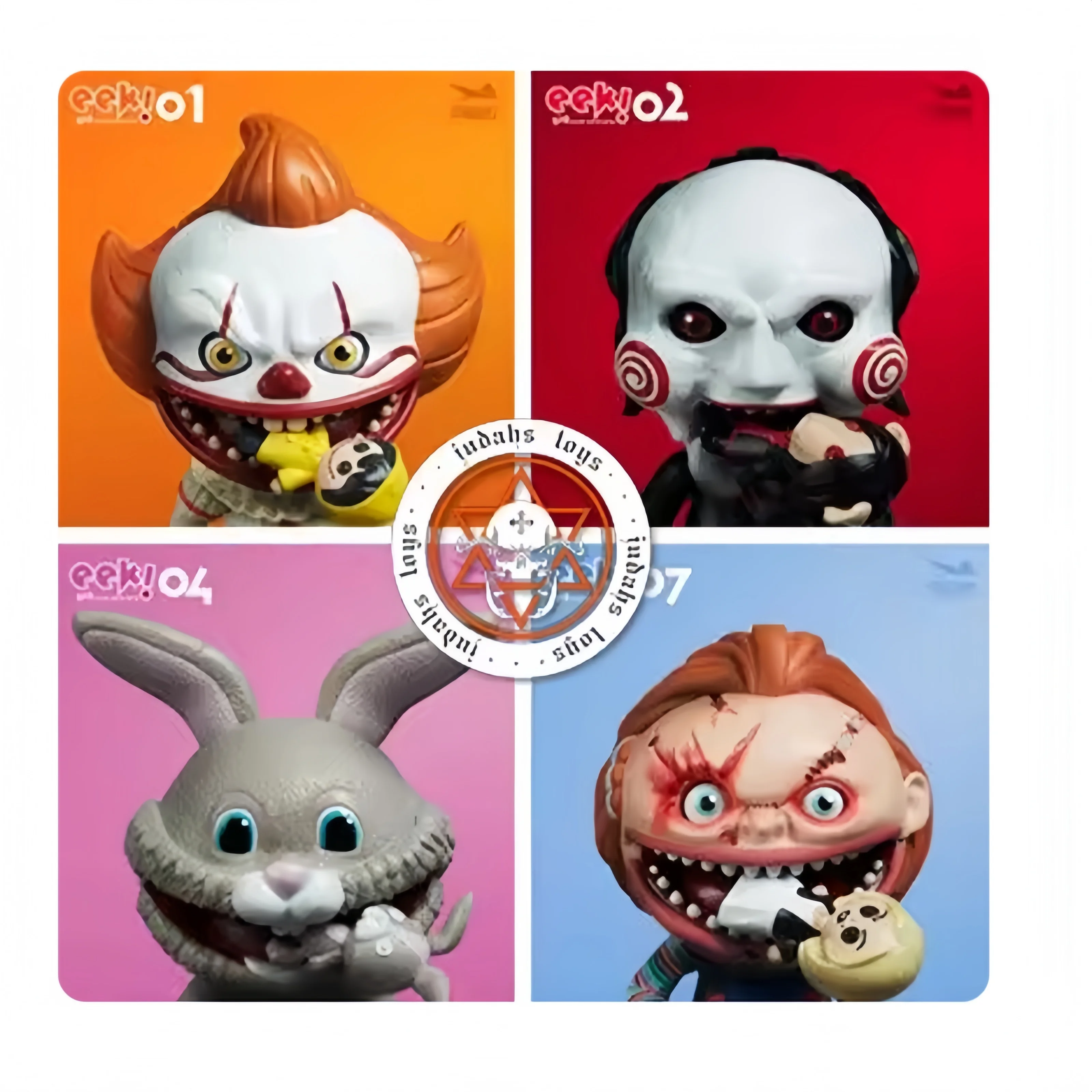 

New Stingrayz Eek Big Mouth Horror Series Q Version Action Figure Chucky Pennywise Billy Puppet Collectible Model In Stock
