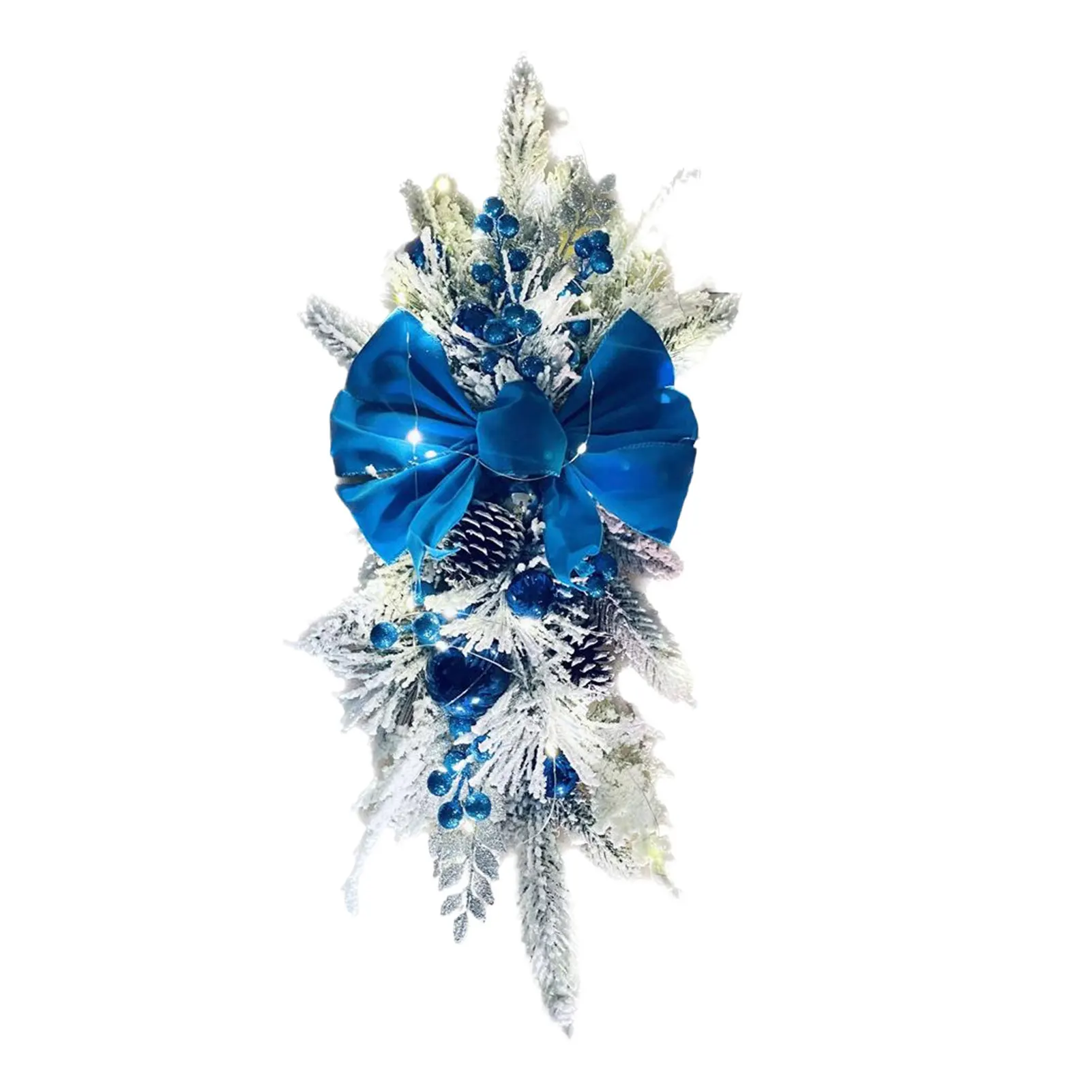 

LED Wreath Elegant Christmas Party Decor For Living Rooms Christmas Garland Decoration Home Decor blue 60*30cm