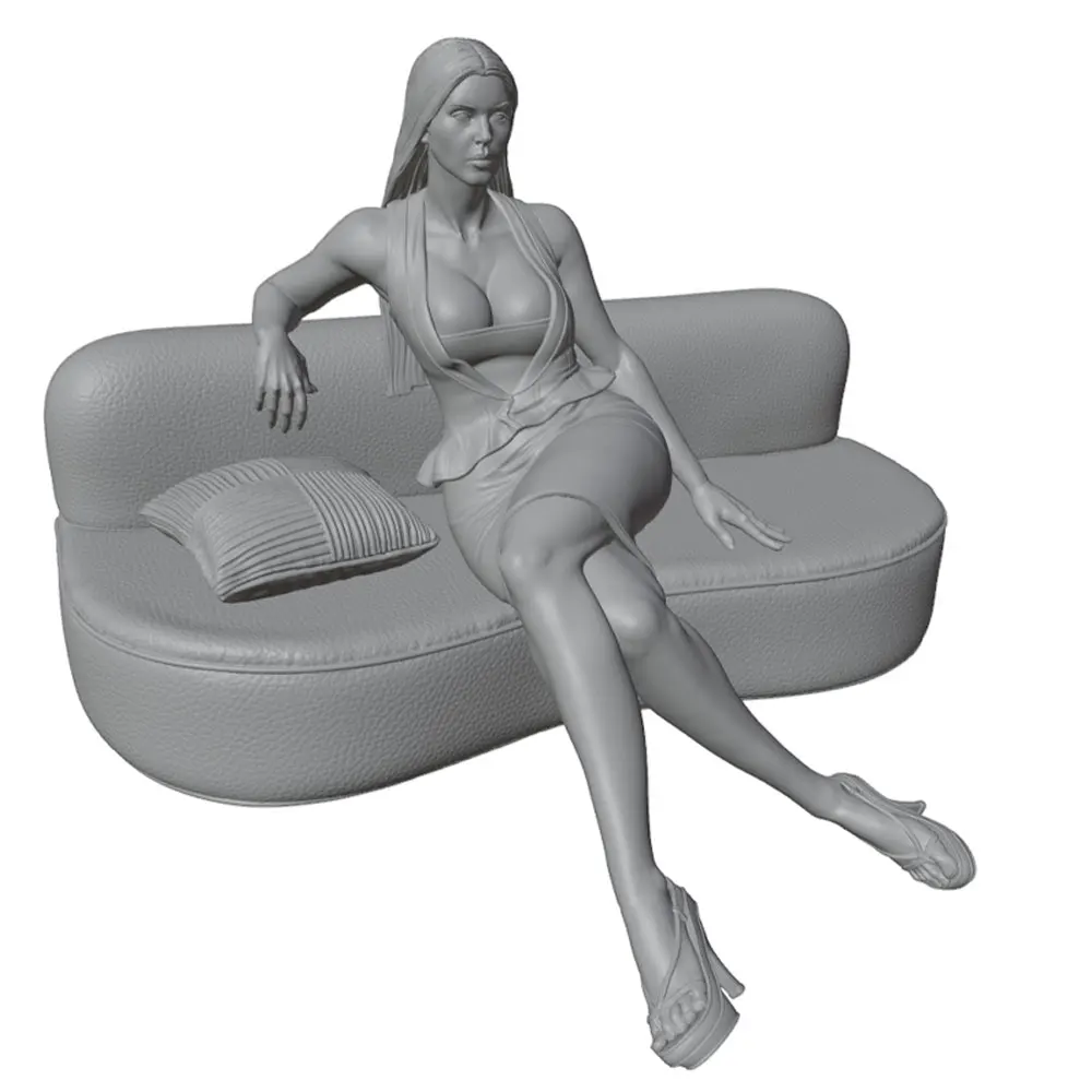 1/24 Room Decoration Items Sexy Girl Resin Model Kits 3D Printed Gray Model Figurine DIY Doll Model Unassembled And Unpainted