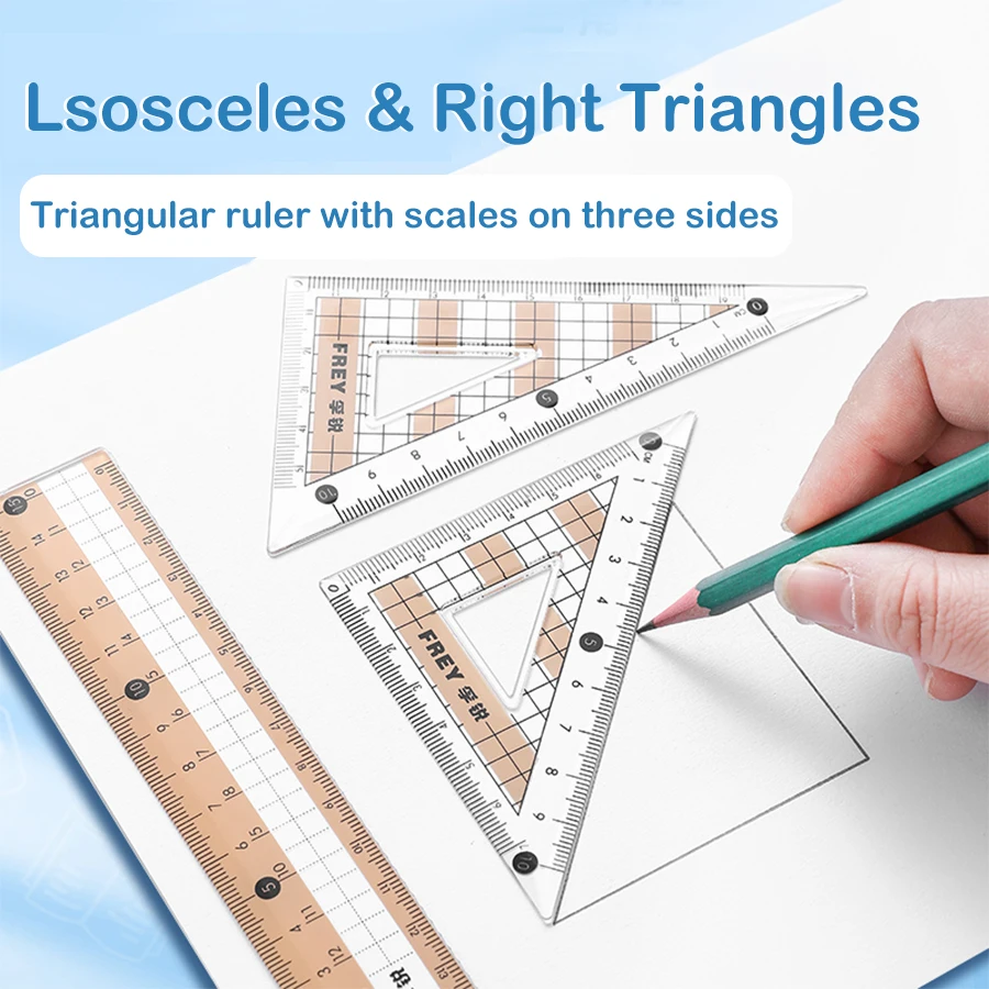 7 Pcs/Set Mathematical Rulers Set Multi-function Professional Compass Ruler Drawing Tools School Supplies Students Stationery