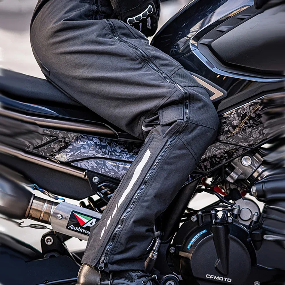 Motorcycle Pants Waterproof Riding Quick-release Trousers Men Winter Warm Windproof Motorbike CE Protective Gear Soft Fabric