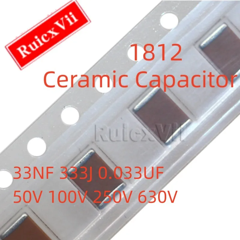 (5pcs) 1812 33NF 333J 0.033UF 50V 100V 250V 630V NPO COG 4532 SMD Ceramic Capacitor