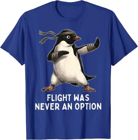 Fliegen war nie eine Option Pinguin Taekwondo Kampfsport T-Shirt Y2k Jiu Jitsu, Kung Fu Grafik-Bekleidung Humor Weiches Baumwoll-T-Shirt – Detail 15