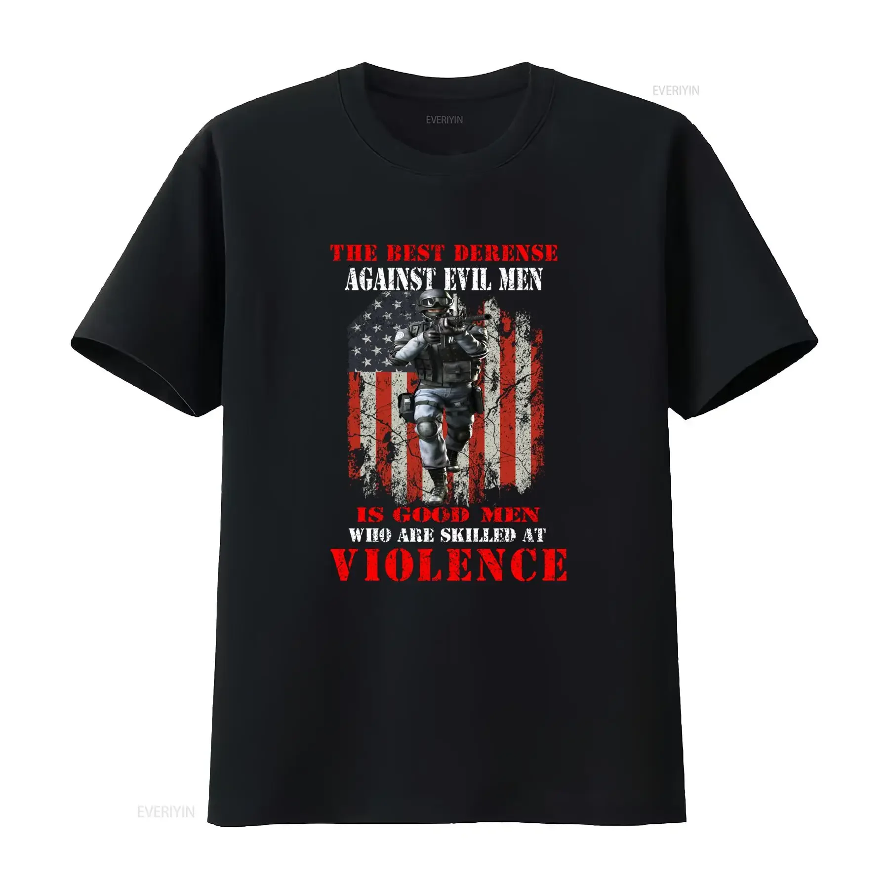 Best Defense Against Evil Men Is Good Who Are Skilled At Violence T Shirt Made in USA Size S to 5XL vintage Washed Stretched
