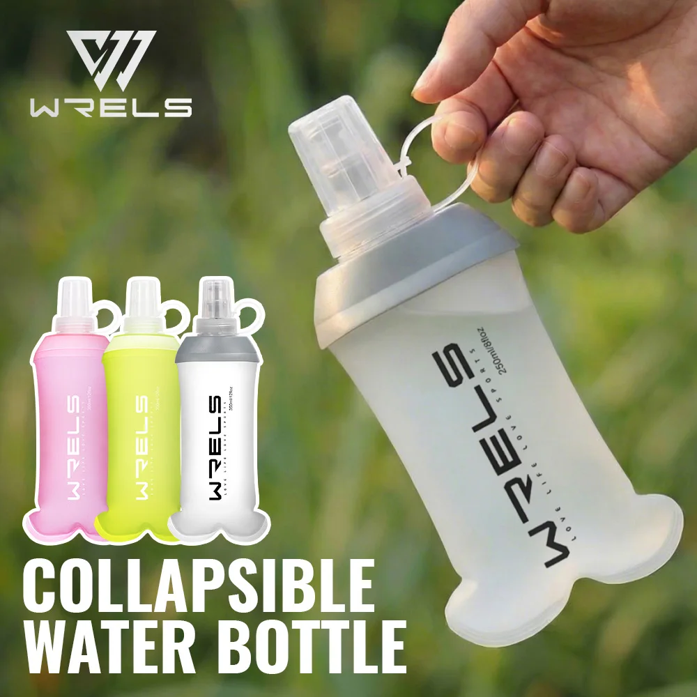 

WRELS TPU Soft Folding Water Bottle BPA-Free Collapsible Flask Running Camping Hiking Travel Convenient Lightweight Water Bottle
