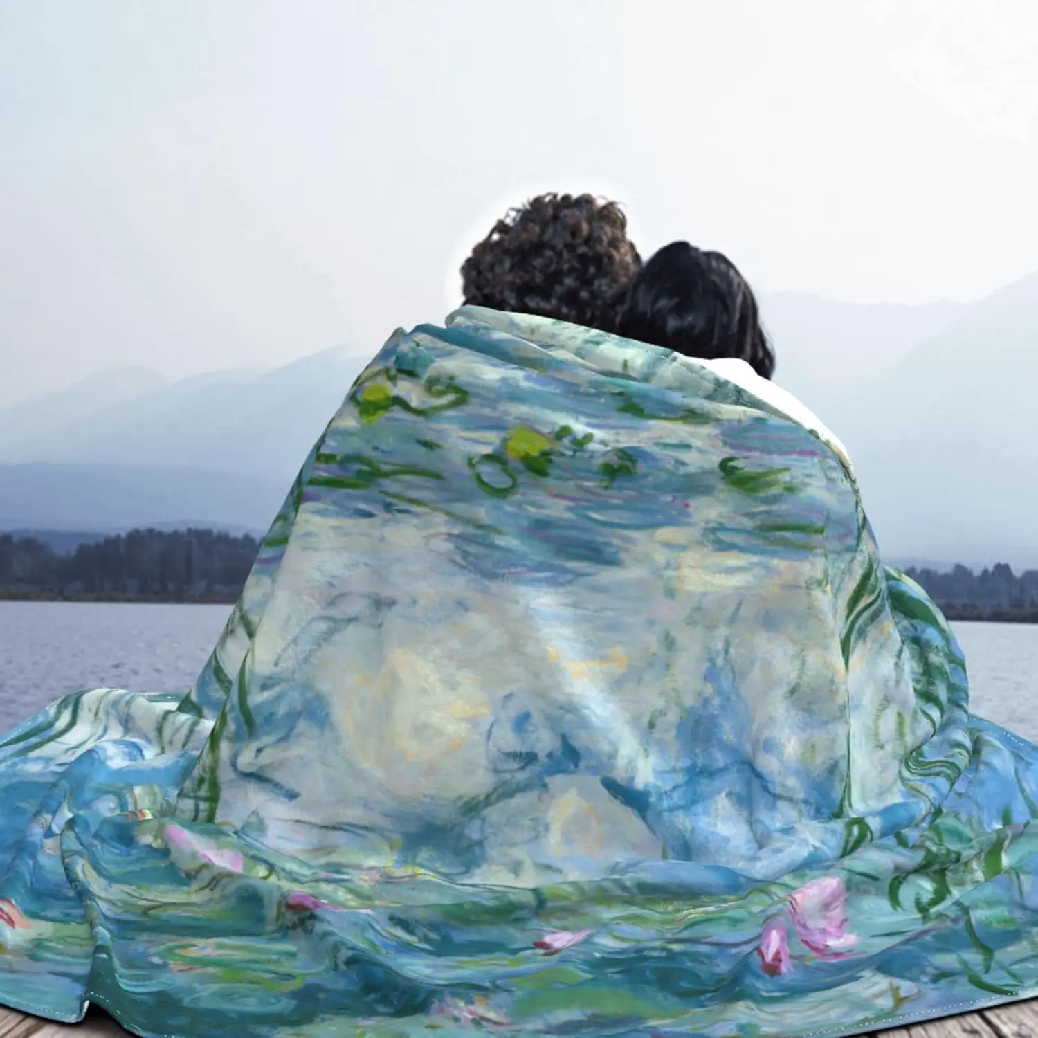 Monet Water Lilies Soft Blanket All Season Fuzzy Throw Warm Lightweight Blanket Flannel Blankets Fleece Throws for Bed Sofa Couc