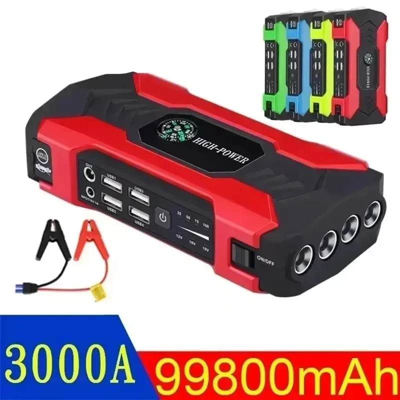 99800mAh Car Jump Starter 3000A Starting Device Portable Power Bank Battery Starter Launcher For Car Booster Articles