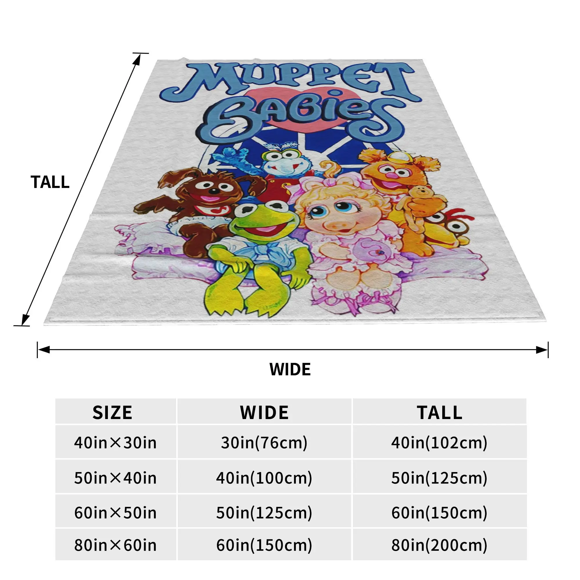 Muppet Babies Blankets Soft Warm Flannel Throw Blanket Plush for Bed Living room Picnic Travel Home Couch