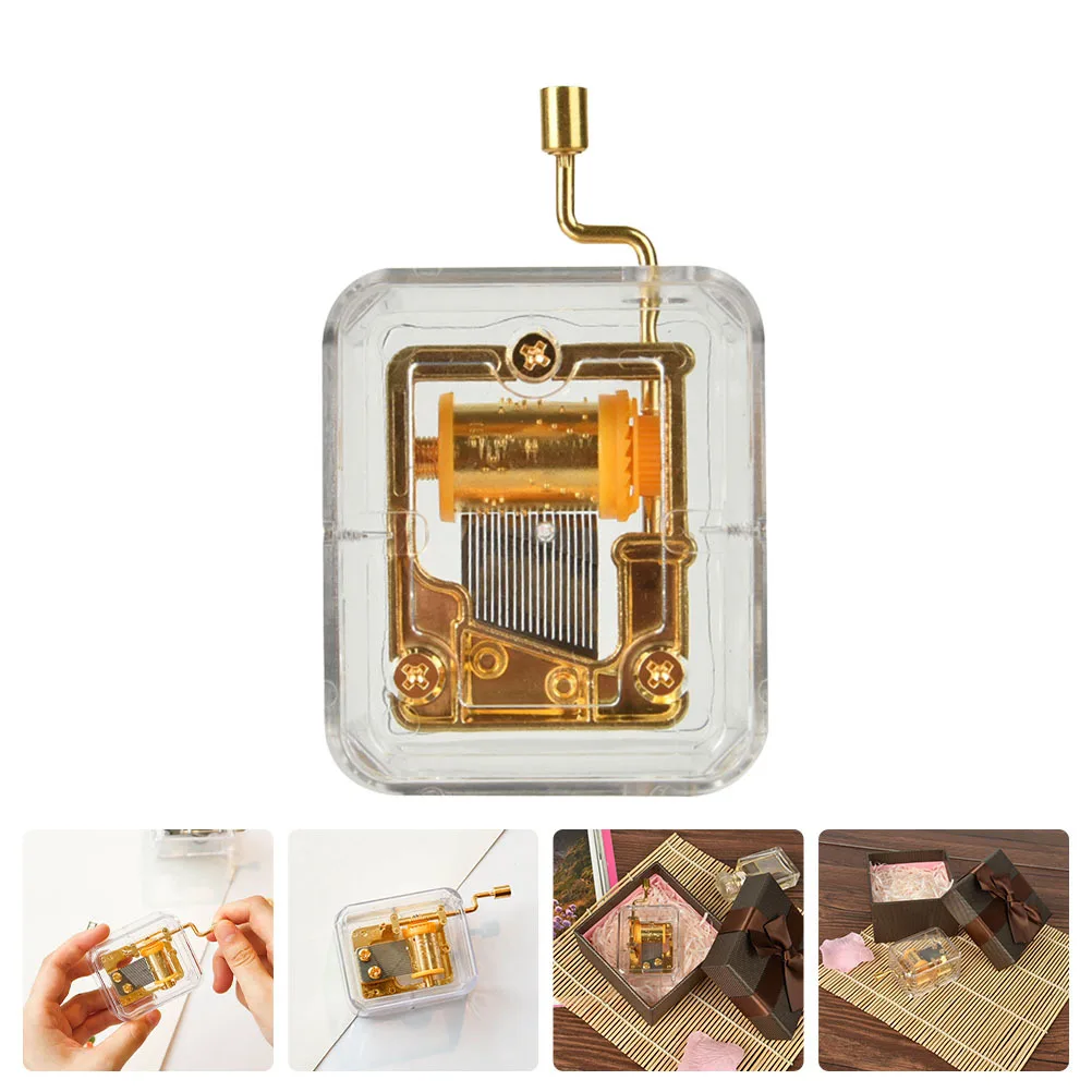 

Mechanical Musical Box Exquisite Decorative Mini Music Craft DIY Hand Crank Clear Sound Quality Spiritual Baptism