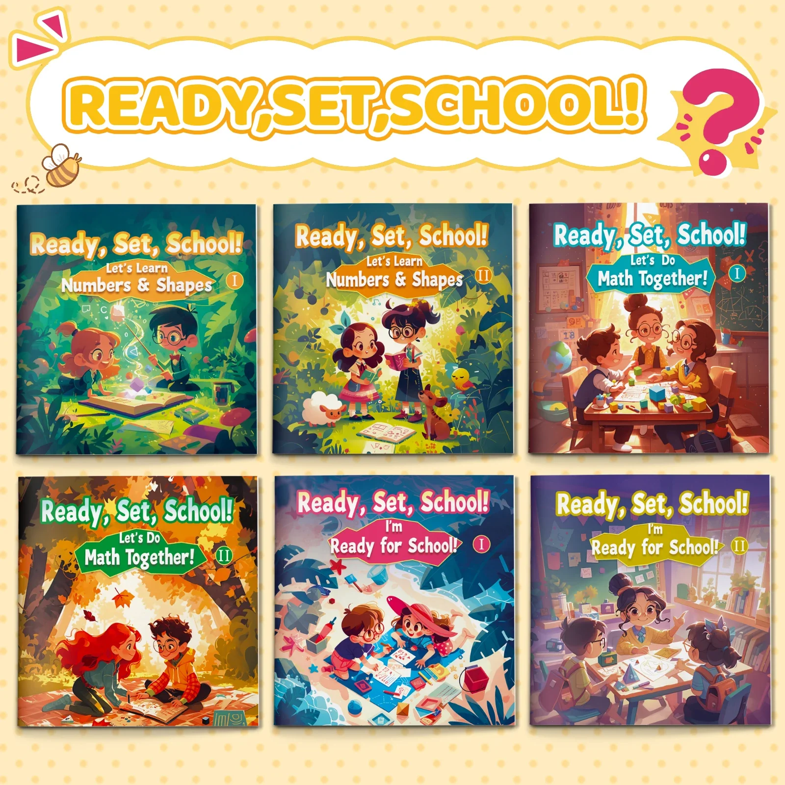 Kids Preschool Cognitive Series Learn Numbers Shapes Arithmetic I Am Ready for Primary School Educational Book
