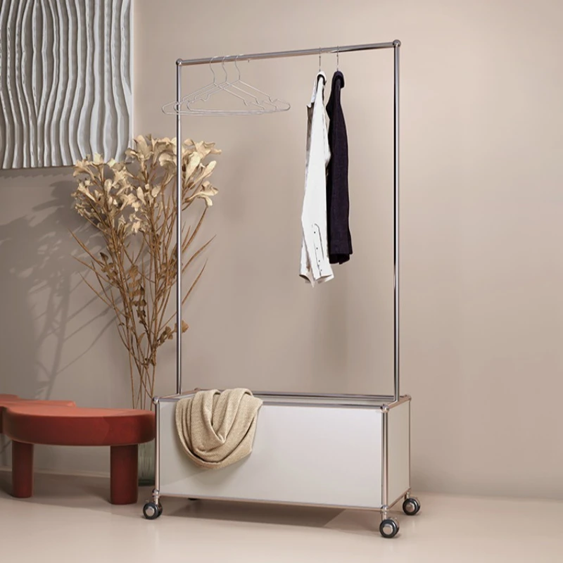 

celebrity ins stainless steel coat rack, floor-to-ceiling bedroom removable clothes, storage USM home, simple hanger clothes