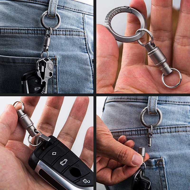 

Titanium Rotate Buckle Portable Multifunctional EDC Outdoor Tool Titanium Alloy Waist Belt Quick Buckle